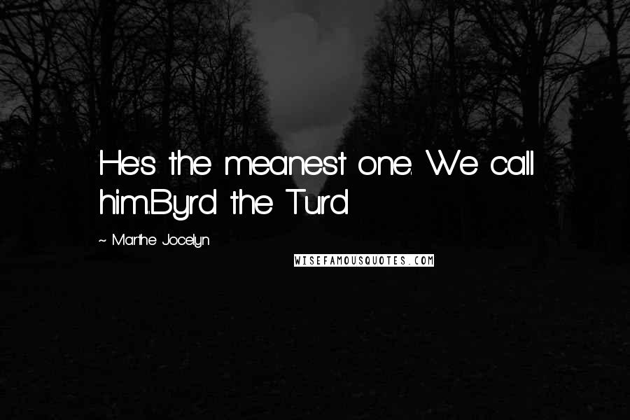 Marthe Jocelyn Quotes: He's the meanest one. We call him..Byrd the Turd