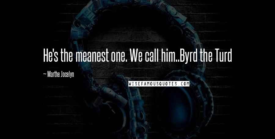 Marthe Jocelyn Quotes: He's the meanest one. We call him..Byrd the Turd