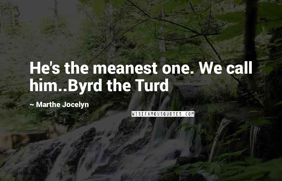 Marthe Jocelyn Quotes: He's the meanest one. We call him..Byrd the Turd