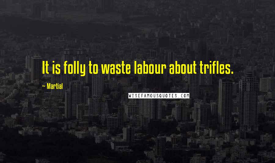 Martial Quotes: It is folly to waste labour about trifles.