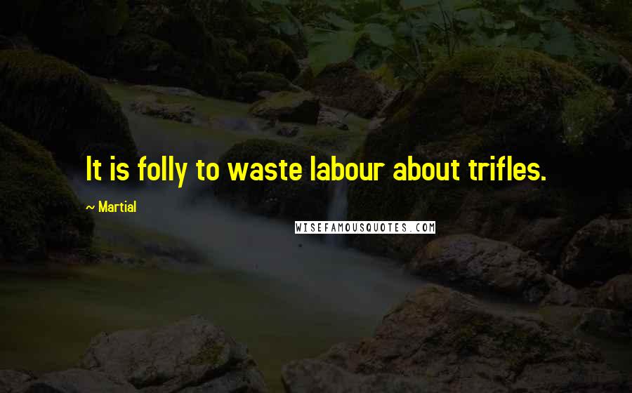 Martial Quotes: It is folly to waste labour about trifles.