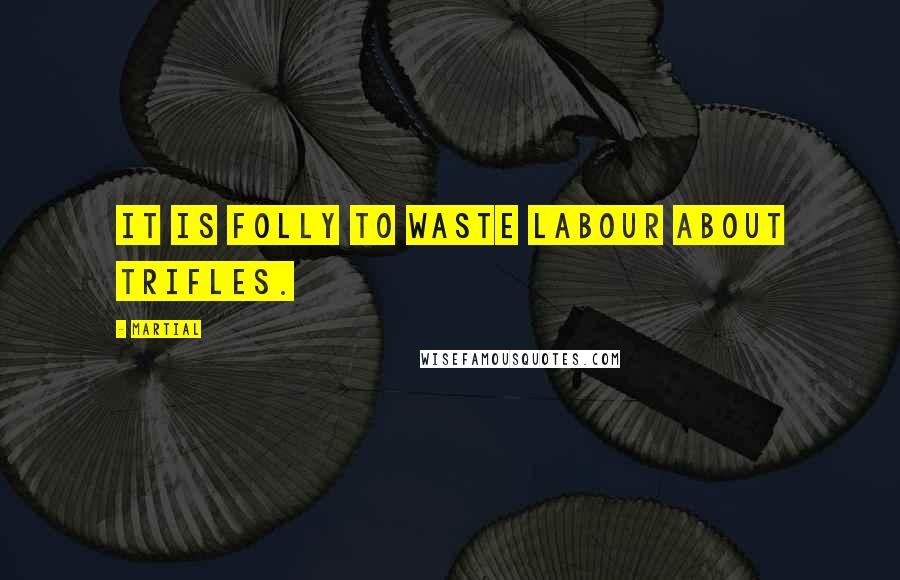 Martial Quotes: It is folly to waste labour about trifles.