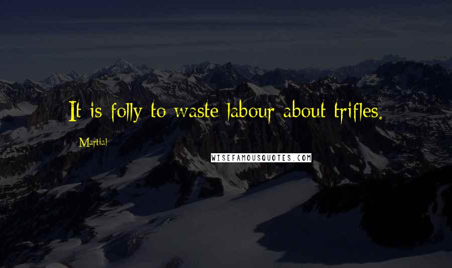 Martial Quotes: It is folly to waste labour about trifles.