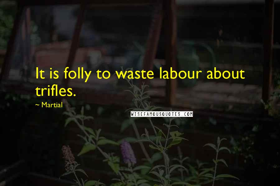 Martial Quotes: It is folly to waste labour about trifles.