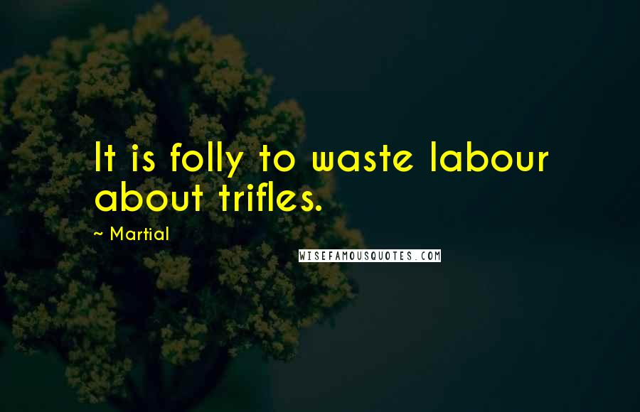 Martial Quotes: It is folly to waste labour about trifles.
