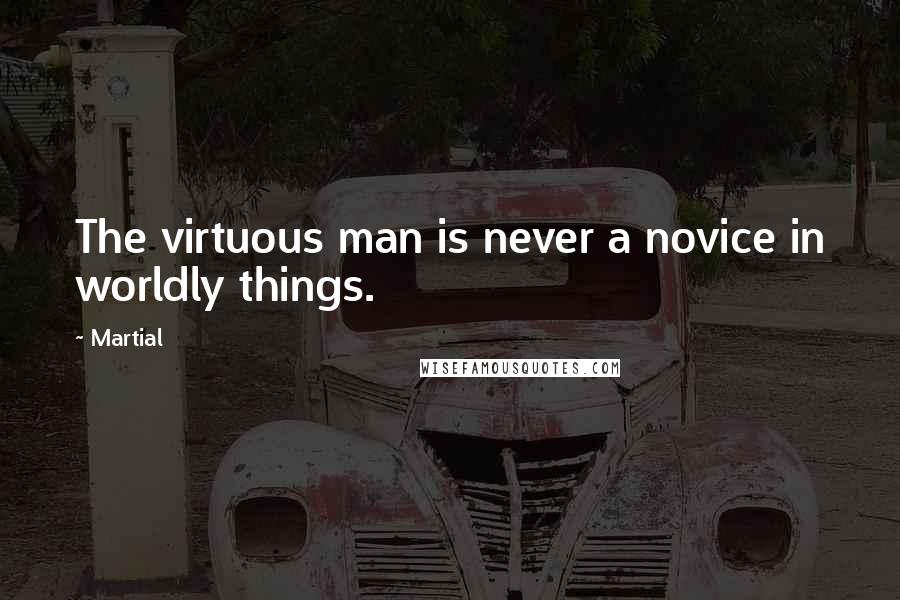 Martial Quotes: The virtuous man is never a novice in worldly things.