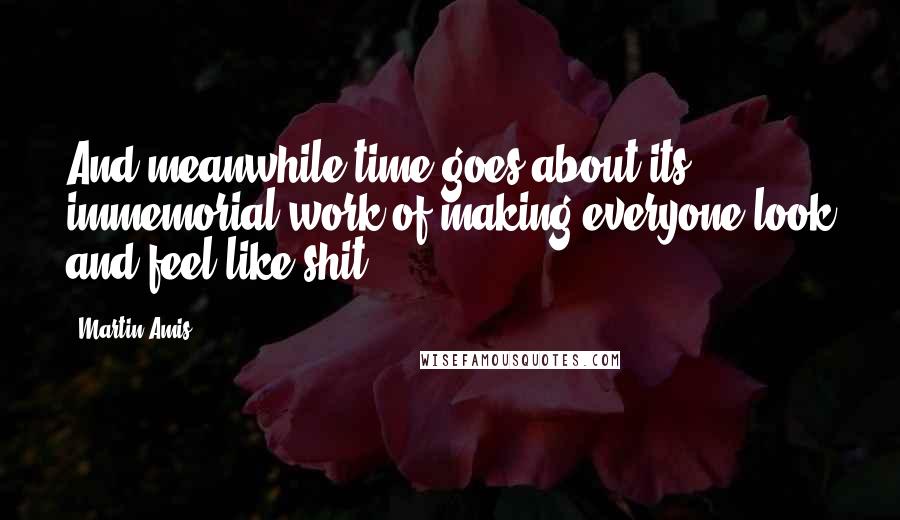 Martin Amis Quotes: And meanwhile time goes about its immemorial work of making everyone look and feel like shit.