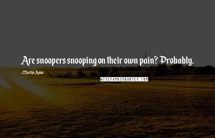 Martin Amis Quotes: Are snoopers snooping on their own pain? Probably.