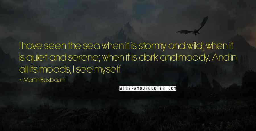 Martin Buxbaum Quotes: I have seen the sea when it is stormy and wild; when it is quiet and serene; when it is dark and moody. And in all its moods, I see myself