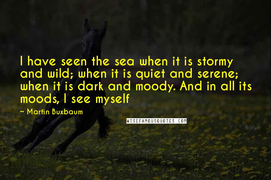 Martin Buxbaum Quotes: I have seen the sea when it is stormy and wild; when it is quiet and serene; when it is dark and moody. And in all its moods, I see myself