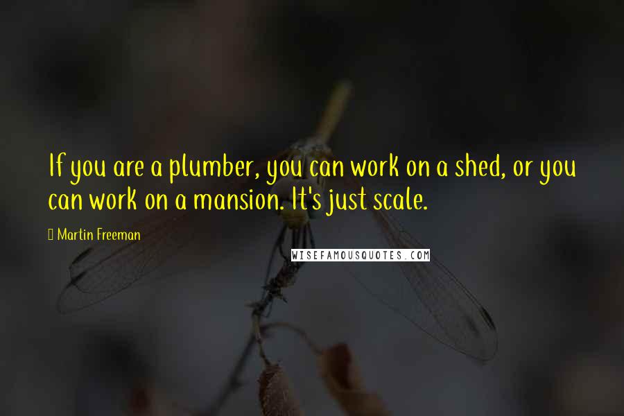 Martin Freeman Quotes: If you are a plumber, you can work on a shed, or you can work on a mansion. It's just scale.
