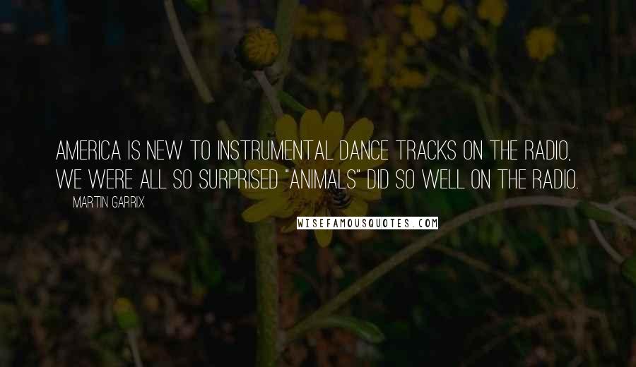 Martin Garrix Quotes: America is new to instrumental dance tracks on the radio, we were all so surprised "Animals" did so well on the radio.