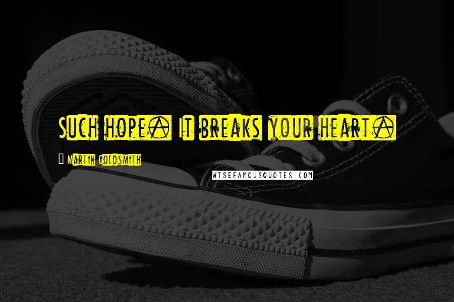 Martin Goldsmith Quotes: Such hope. It breaks your heart.
