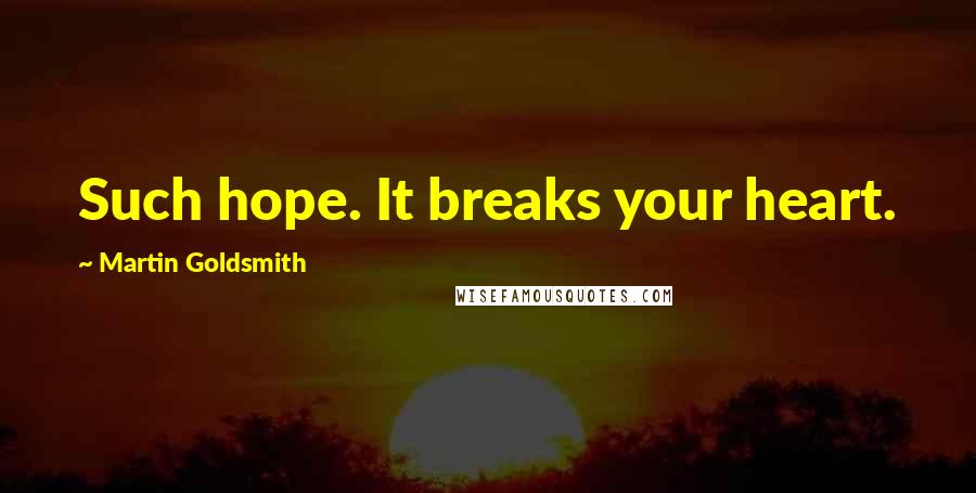 Martin Goldsmith Quotes: Such hope. It breaks your heart.