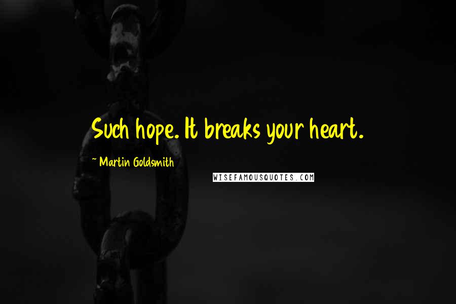 Martin Goldsmith Quotes: Such hope. It breaks your heart.