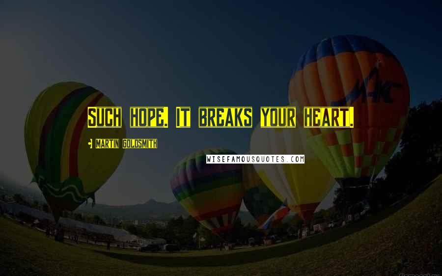 Martin Goldsmith Quotes: Such hope. It breaks your heart.