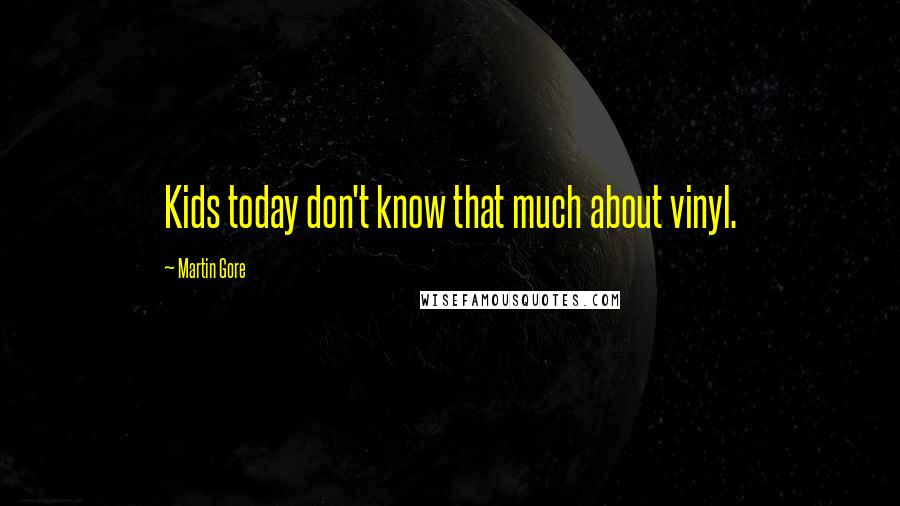 Martin Gore Quotes: Kids today don't know that much about vinyl.