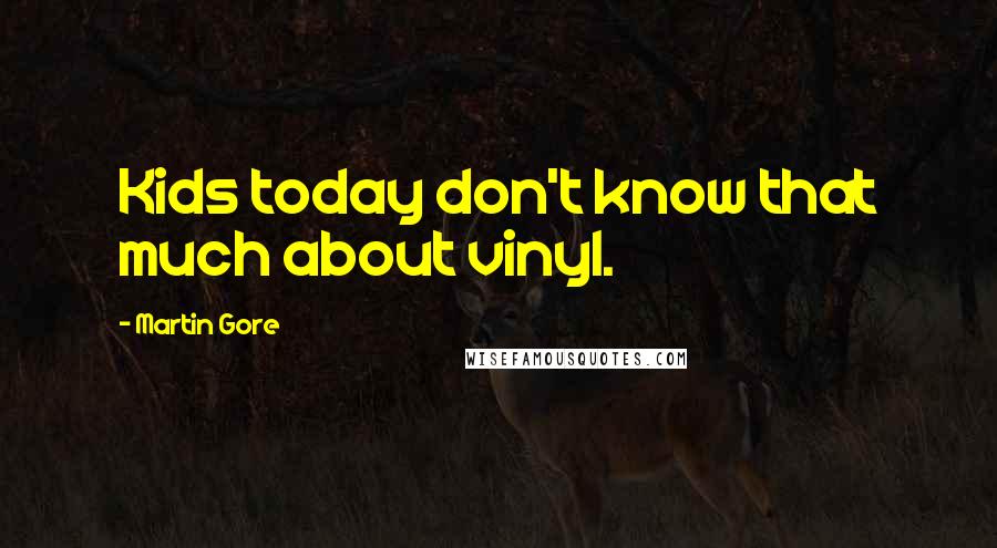 Martin Gore Quotes: Kids today don't know that much about vinyl.