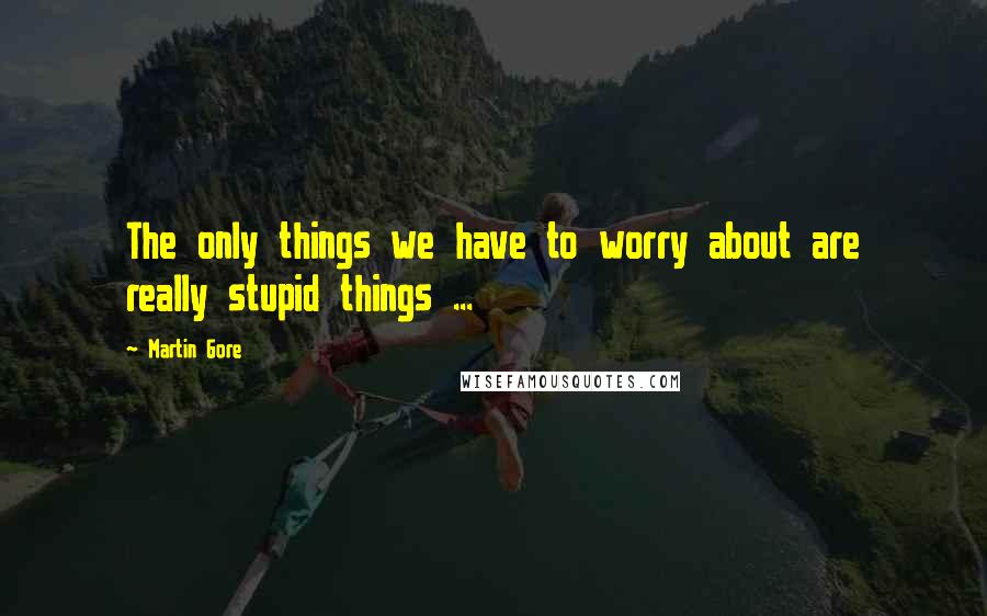 Martin Gore Quotes: The only things we have to worry about are really stupid things ...