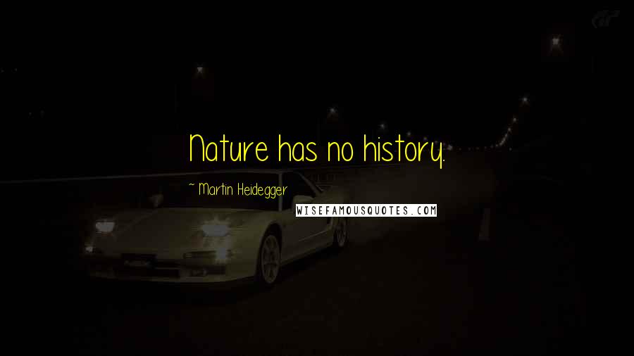 Martin Heidegger Quotes: Nature has no history.