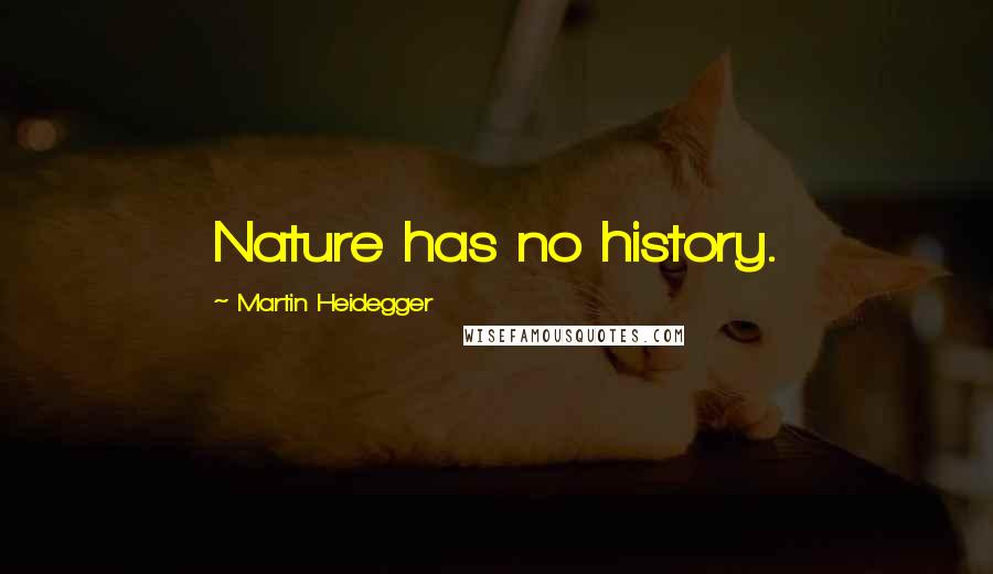 Martin Heidegger Quotes: Nature has no history.