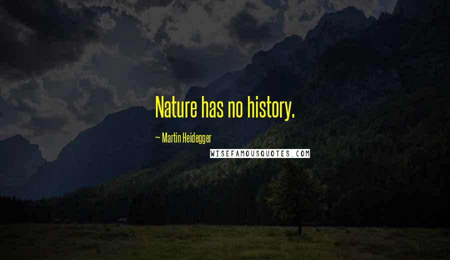 Martin Heidegger Quotes: Nature has no history.