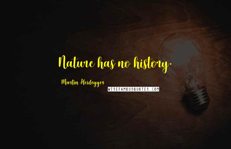 Martin Heidegger Quotes: Nature has no history.