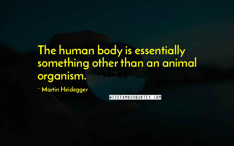 Martin Heidegger Quotes: The human body is essentially something other than an animal organism.