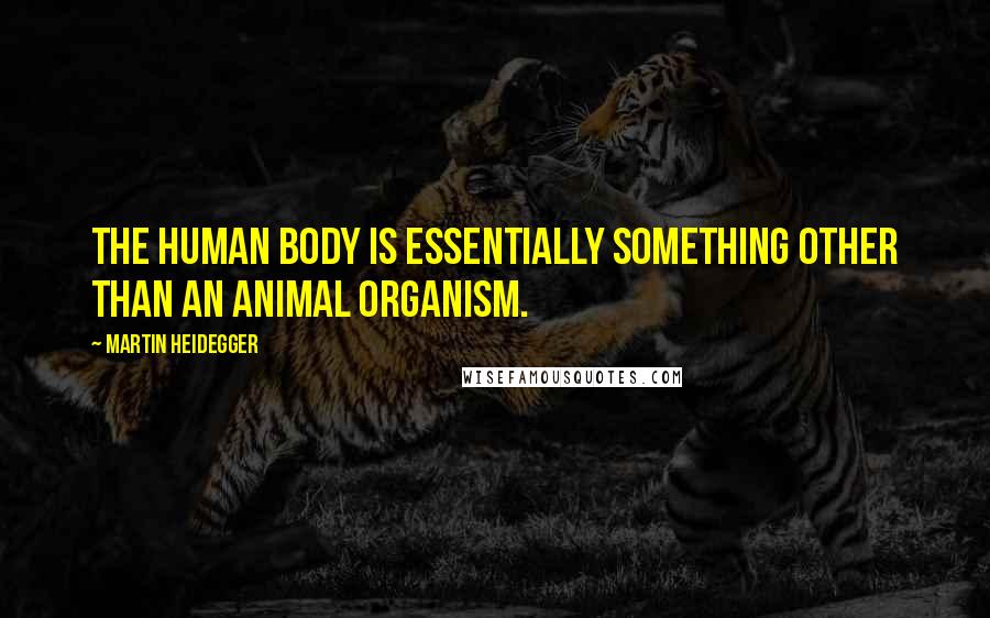 Martin Heidegger Quotes: The human body is essentially something other than an animal organism.