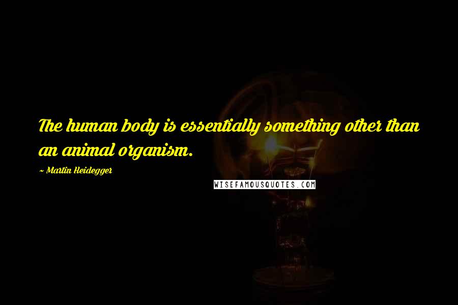 Martin Heidegger Quotes: The human body is essentially something other than an animal organism.