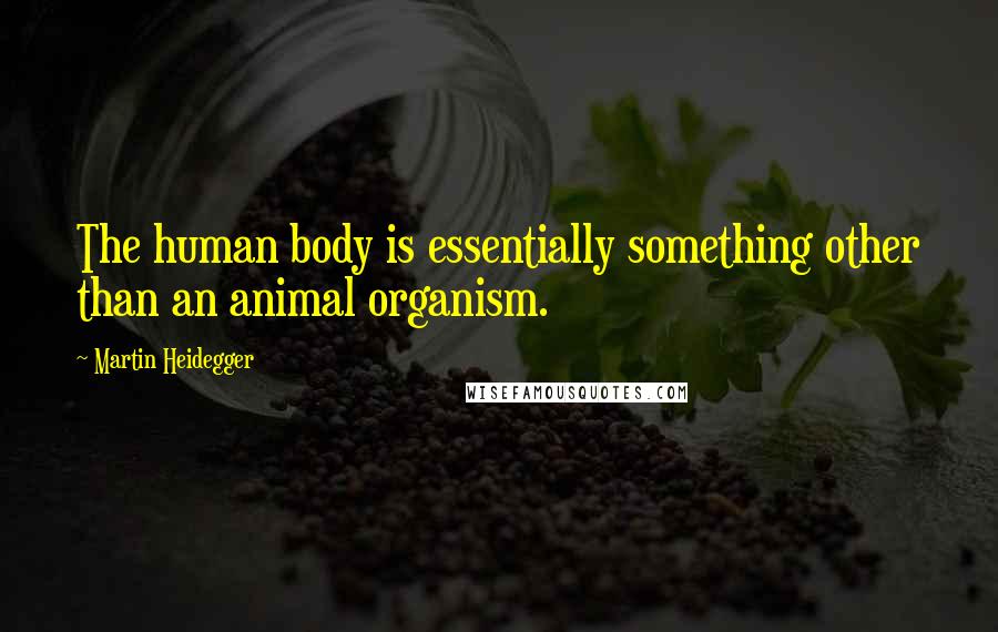 Martin Heidegger Quotes: The human body is essentially something other than an animal organism.