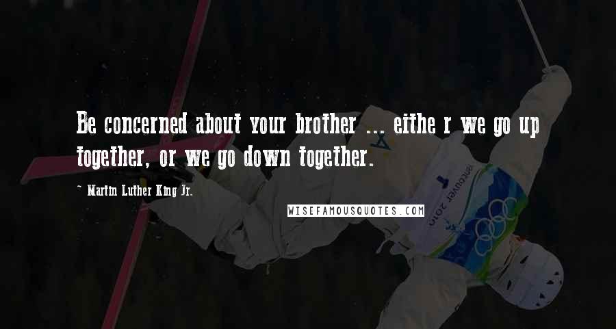 Martin Luther King Jr. Quotes: Be concerned about your brother ... eithe r we go up together, or we go down together.