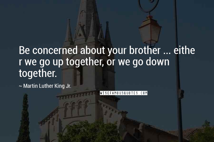 Martin Luther King Jr. Quotes: Be concerned about your brother ... eithe r we go up together, or we go down together.