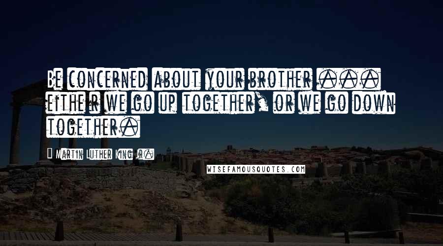 Martin Luther King Jr. Quotes: Be concerned about your brother ... eithe r we go up together, or we go down together.