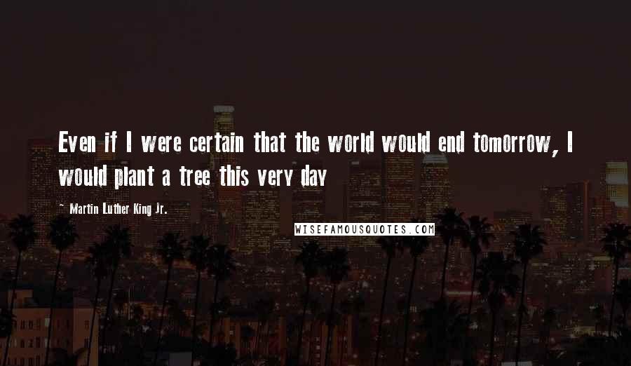 Martin Luther King Jr. Quotes: Even if I were certain that the world would end tomorrow, I would plant a tree this very day