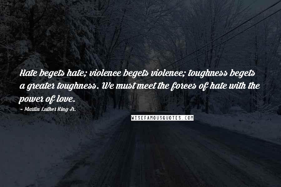 Martin Luther King Jr. Quotes: Hate begets hate; violence begets violence; toughness begets a greater toughness. We must meet the forces of hate with the power of love.