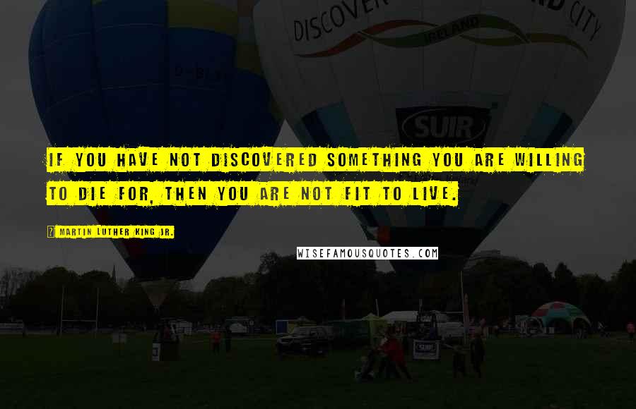 Martin Luther King Jr. Quotes: If you have not discovered something you are willing to die for, then you are not fit to live.