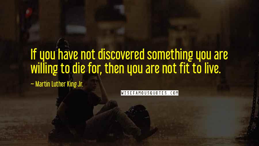 Martin Luther King Jr. Quotes: If you have not discovered something you are willing to die for, then you are not fit to live.