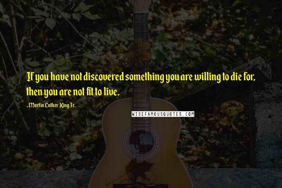 Martin Luther King Jr. Quotes: If you have not discovered something you are willing to die for, then you are not fit to live.