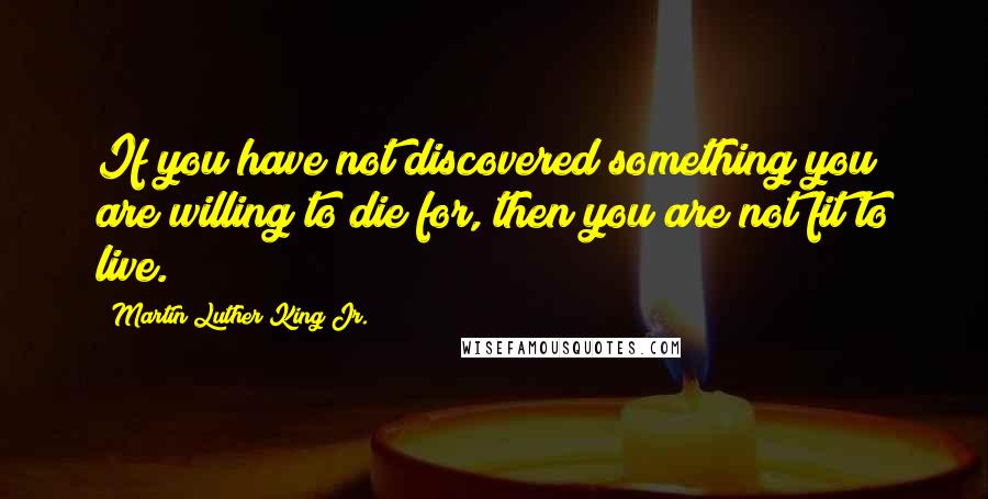 Martin Luther King Jr. Quotes: If you have not discovered something you are willing to die for, then you are not fit to live.