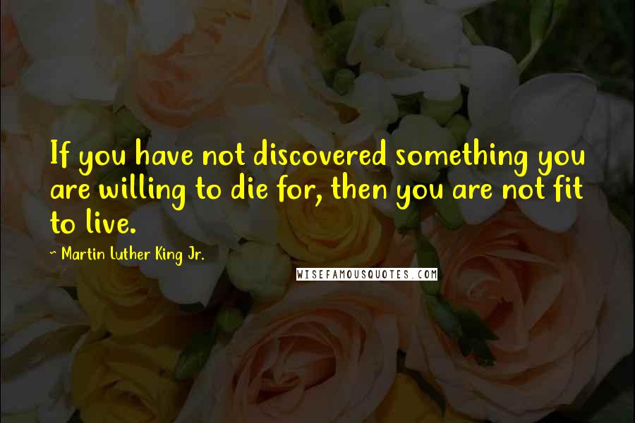 Martin Luther King Jr. Quotes: If you have not discovered something you are willing to die for, then you are not fit to live.