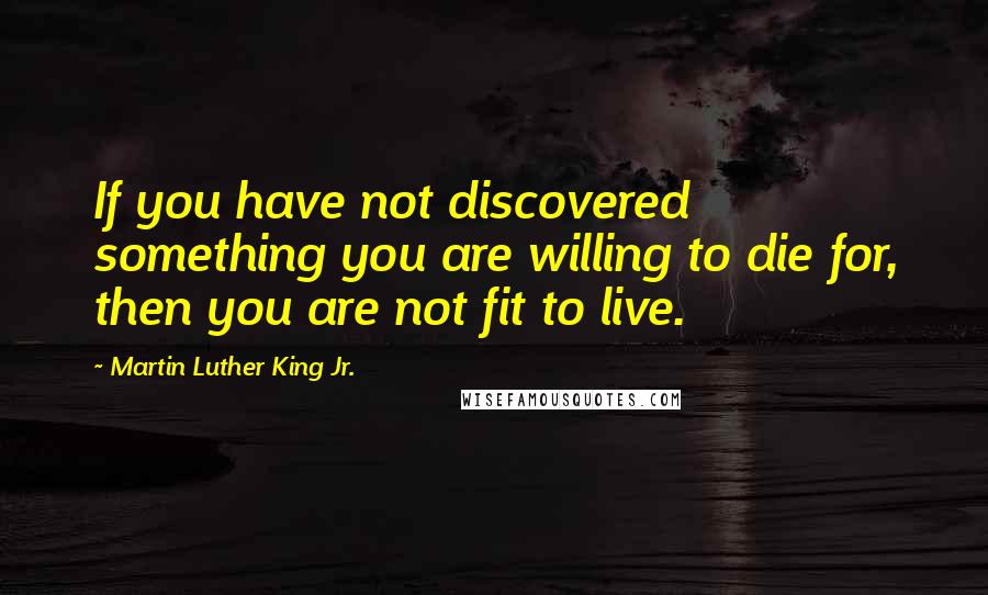Martin Luther King Jr. Quotes: If you have not discovered something you are willing to die for, then you are not fit to live.