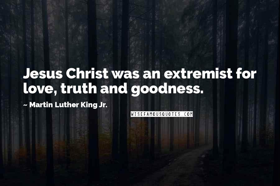 Martin Luther King Jr. Quotes: Jesus Christ was an extremist for love, truth and goodness.