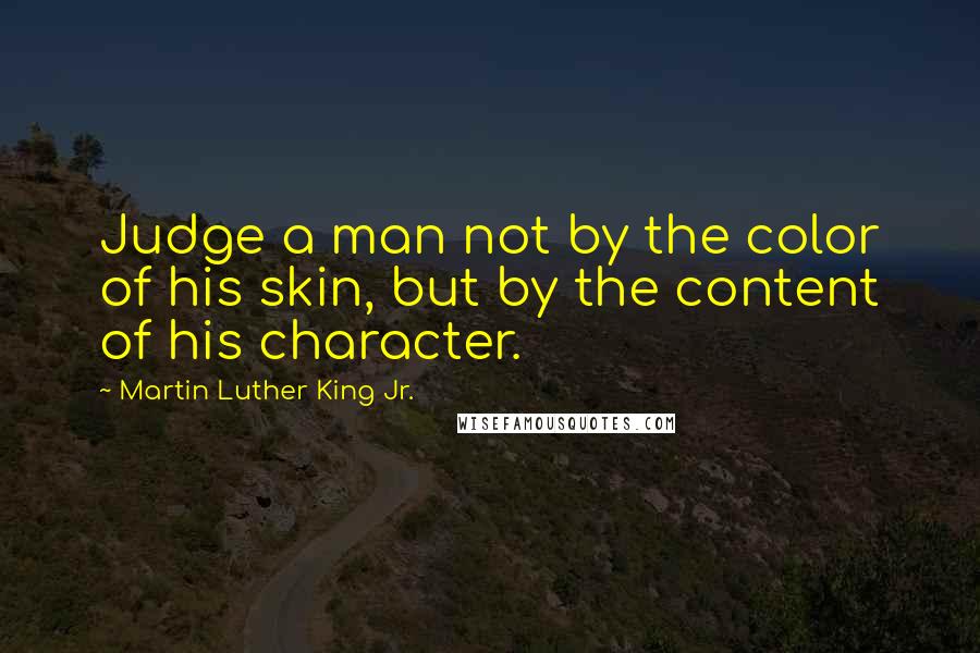 Martin Luther King Jr. Quotes: Judge a man not by the color of his skin, but by the content of his character.