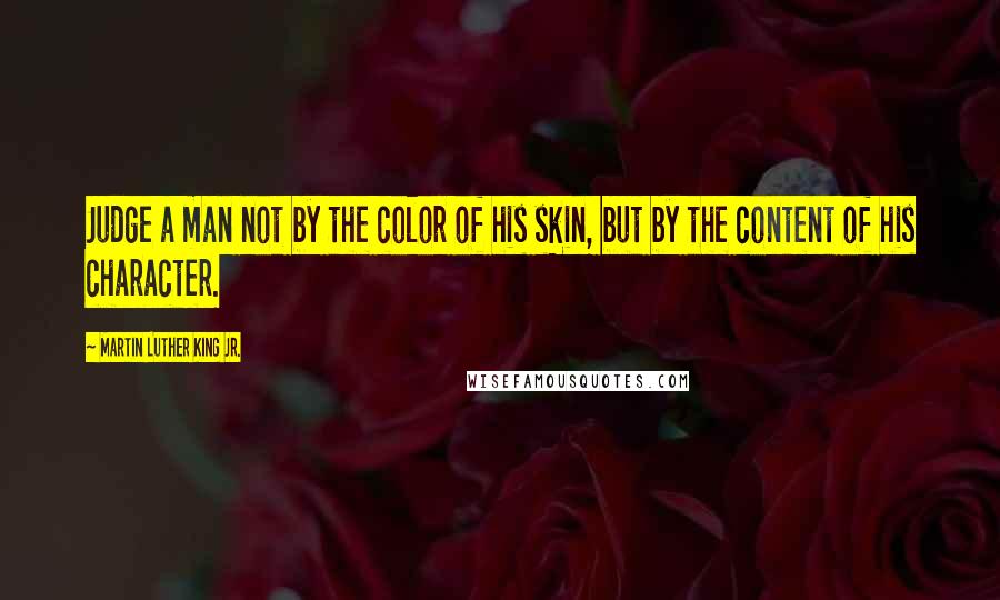 Martin Luther King Jr. Quotes: Judge a man not by the color of his skin, but by the content of his character.