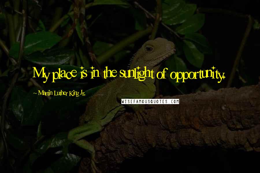 Martin Luther King Jr. Quotes: My place is in the sunlight of opportunity.