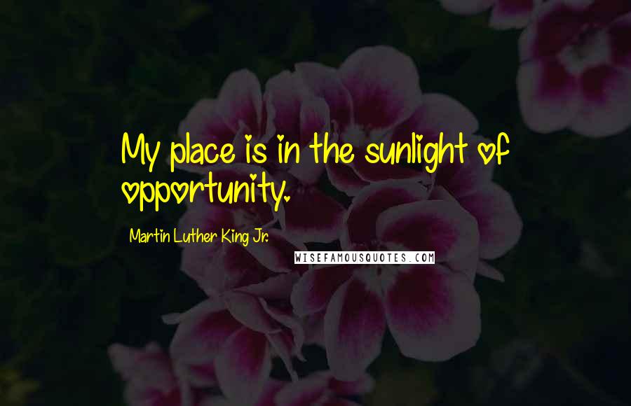 Martin Luther King Jr. Quotes: My place is in the sunlight of opportunity.