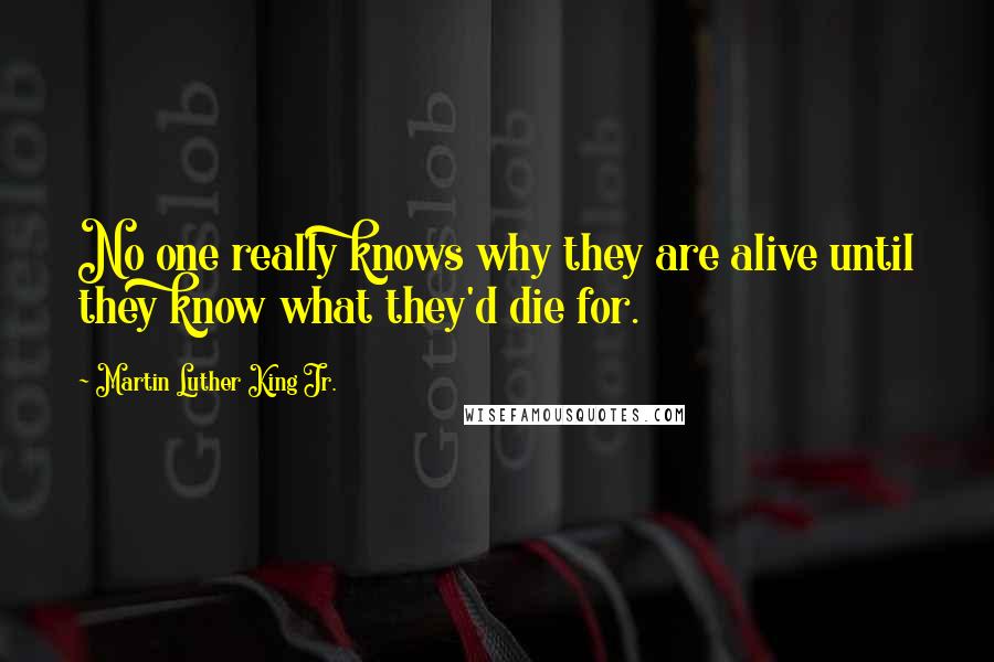 Martin Luther King Jr. Quotes: No one really knows why they are alive until they know what they'd die for.