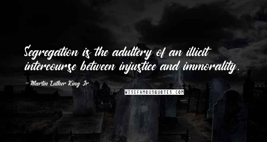 Martin Luther King Jr. Quotes: Segregation is the adultery of an illicit intercourse between injustice and immorality.