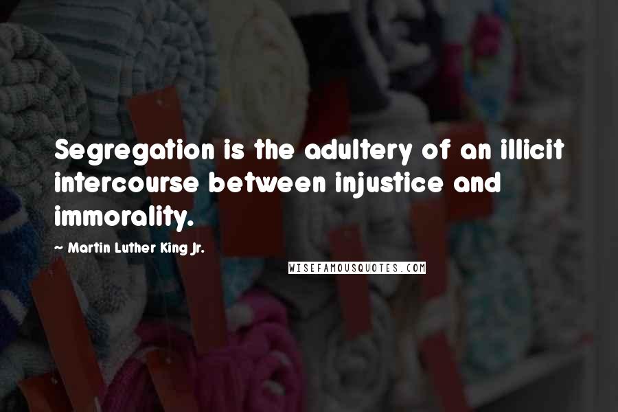 Martin Luther King Jr. Quotes: Segregation is the adultery of an illicit intercourse between injustice and immorality.